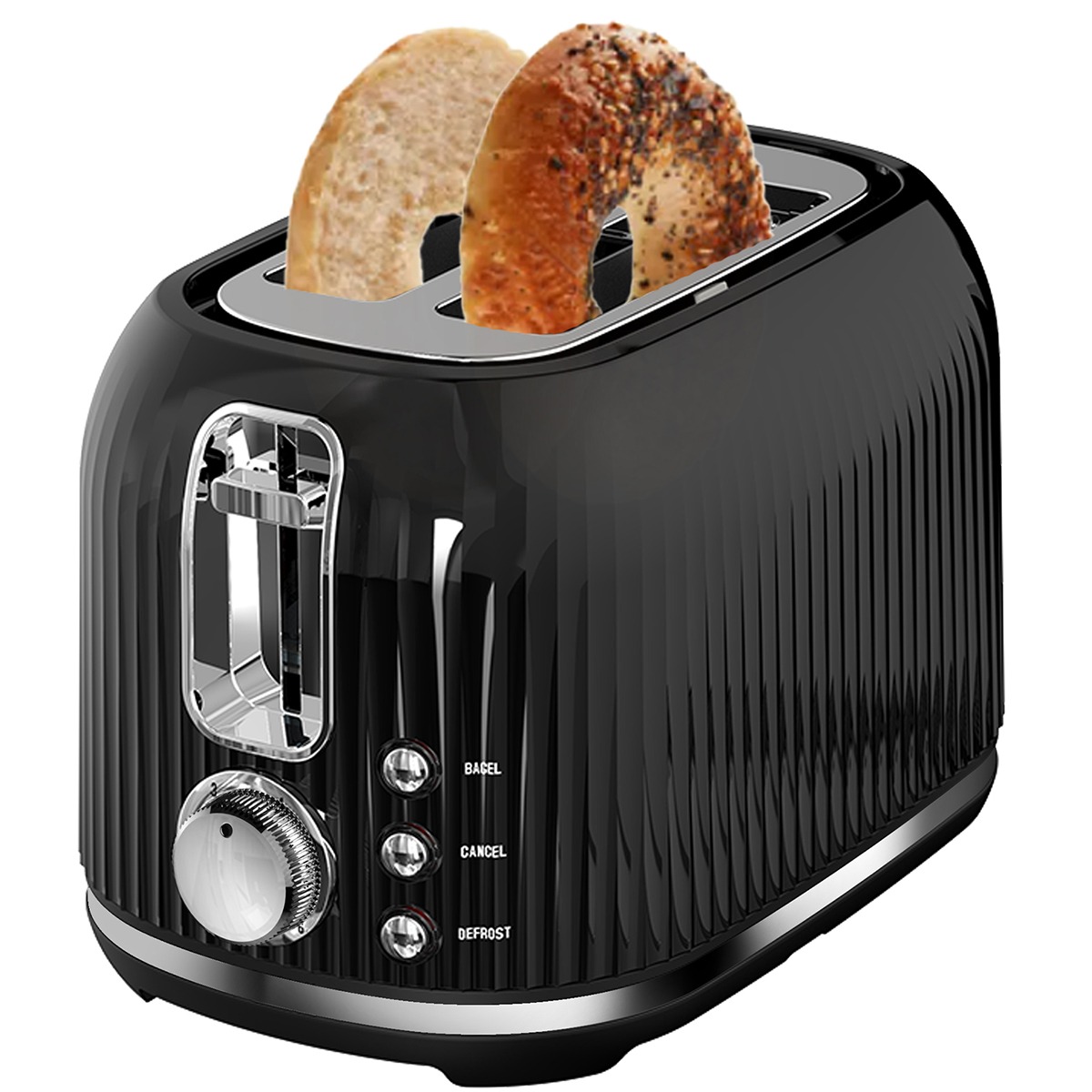 2 Slice Toaster, 6 Toast Setting, Black 1 count