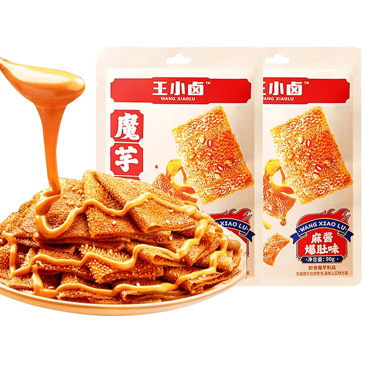 王小卤魔芋素毛肚麻酱味脆爽魔芋丝独立包装90g 90 克