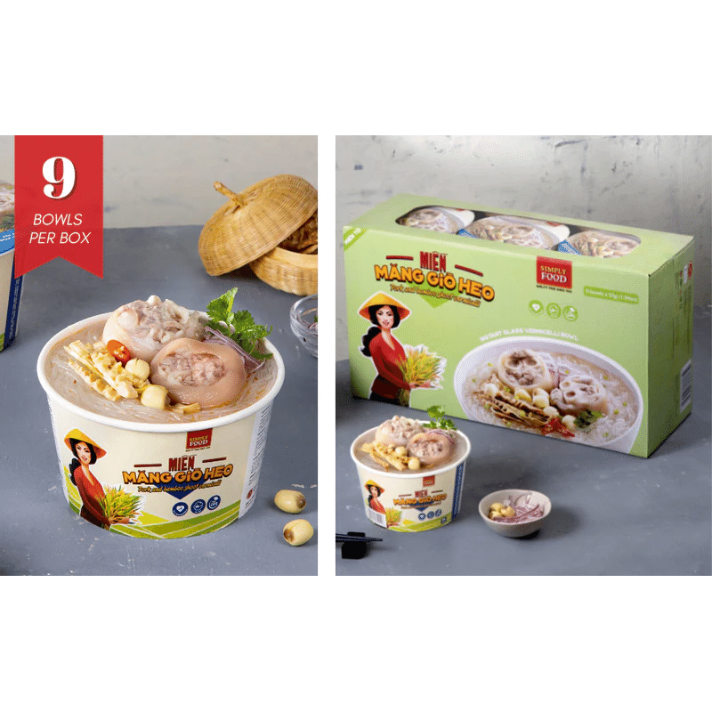 Simply Food Pork and Bamboo Shoot Glass Vermicelli Glass Instant Noodle Bowl 9pk 1 each
