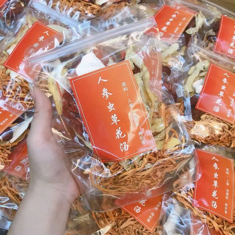 人参虫草花汤汤料广东靓汤汤料养生炖鸡汤包