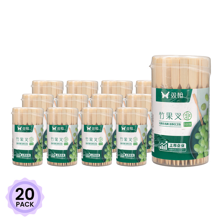 双枪 竹果叉 1 盒*20 包