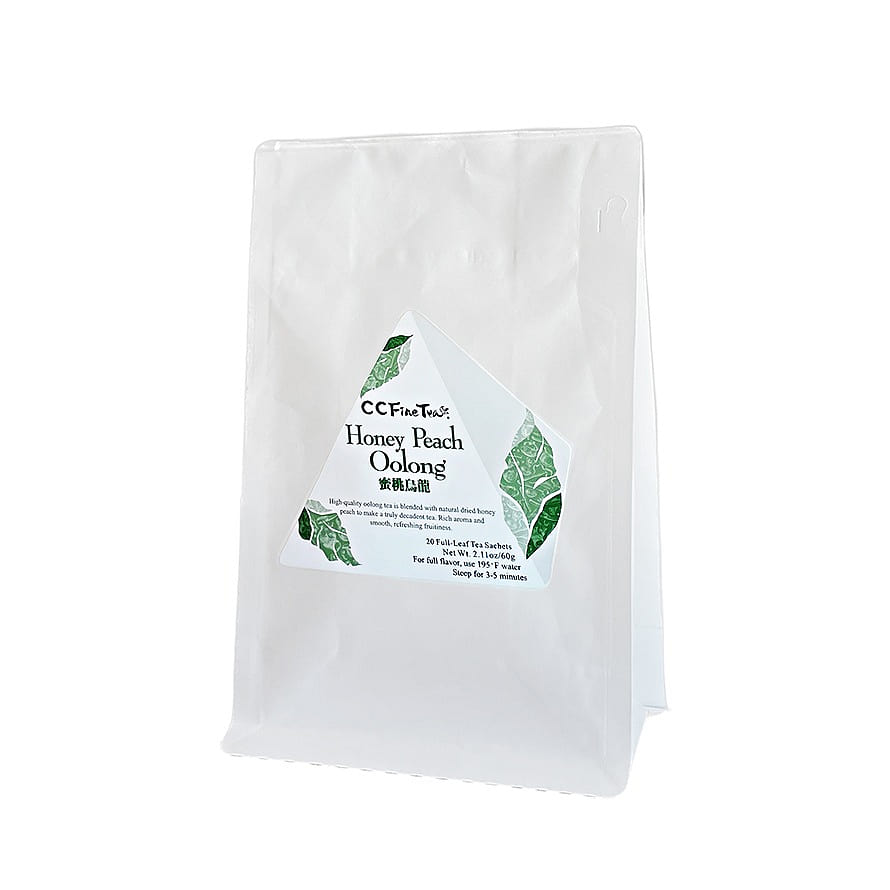 CC Fine Tea Honey Peach Oolong Full Leaf Pyramid Tea Sachet 20 count