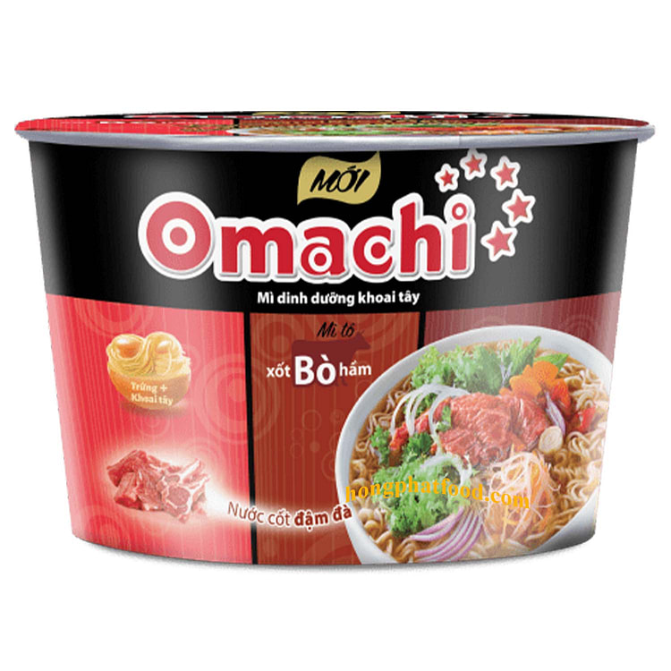 Omachi Instant Noodles Beef Flavor Bowl 1 each