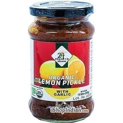24 Mantra Organic Lemon Pickle with Garlic, 10.58 oz bottle 10.58 オンス
