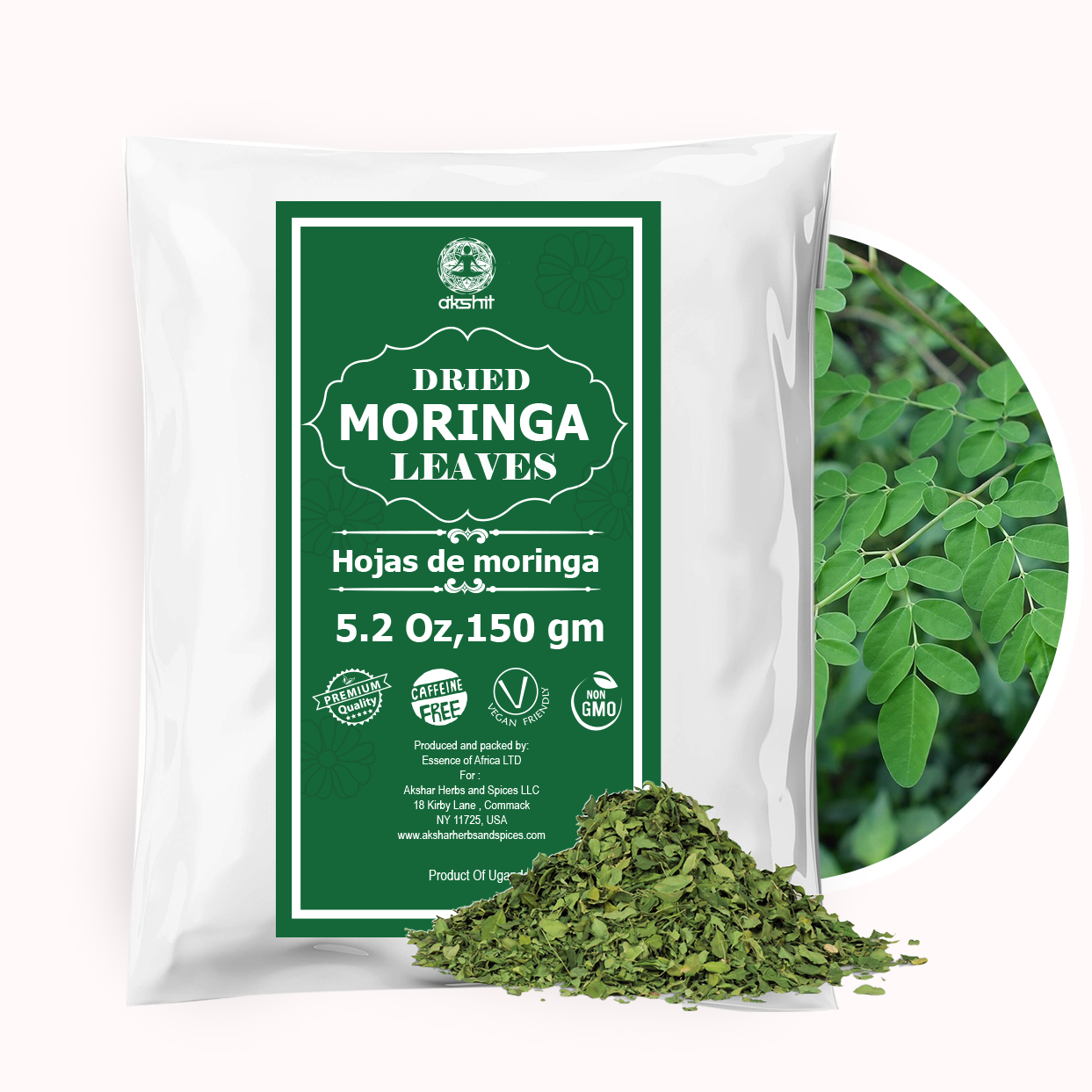 WAL160乾燥モリンガ葉600g 5.2オンス 乾燥モリンガ葉 (Moringa Oleifera), 天然ハーブ - Weee!