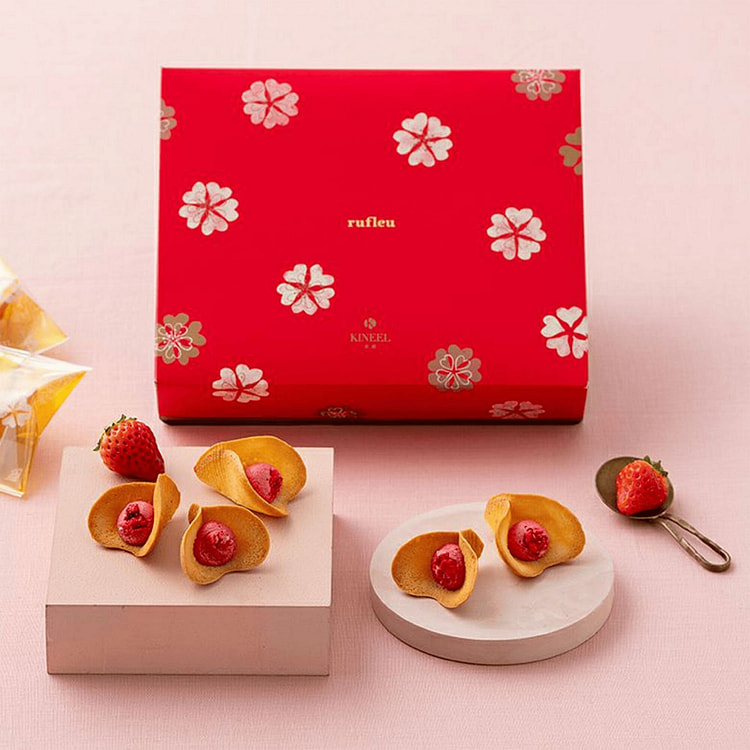 京果子 花朵奶油饼干 草莓树莓味 8枚 1 份