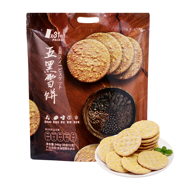 妙可熊 五黑雪饼办公休闲零食独立 346g*1袋