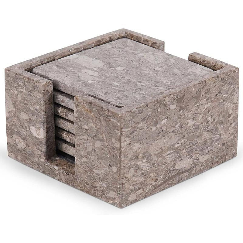 Radicaln Marble Square Coasters with Holder, Ocean 1 each