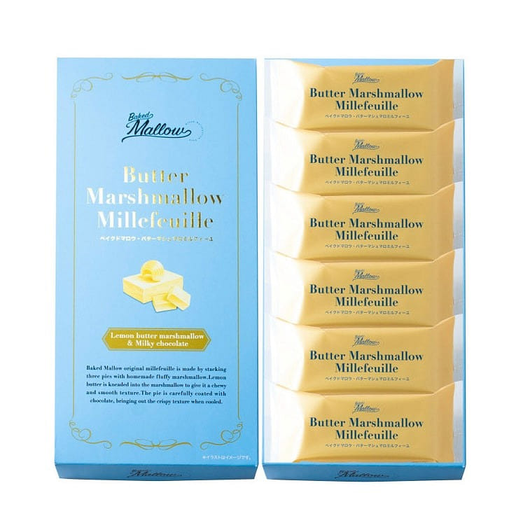 超人气网红产品 日本BAKED MALLOW 棉花糖白巧克力千层酥 6枚装 6 个