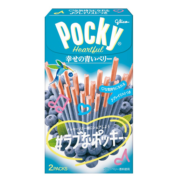 百奇POCKY 幸福蓝莓 涂层巧克力棒 2小袋/ 1 盒