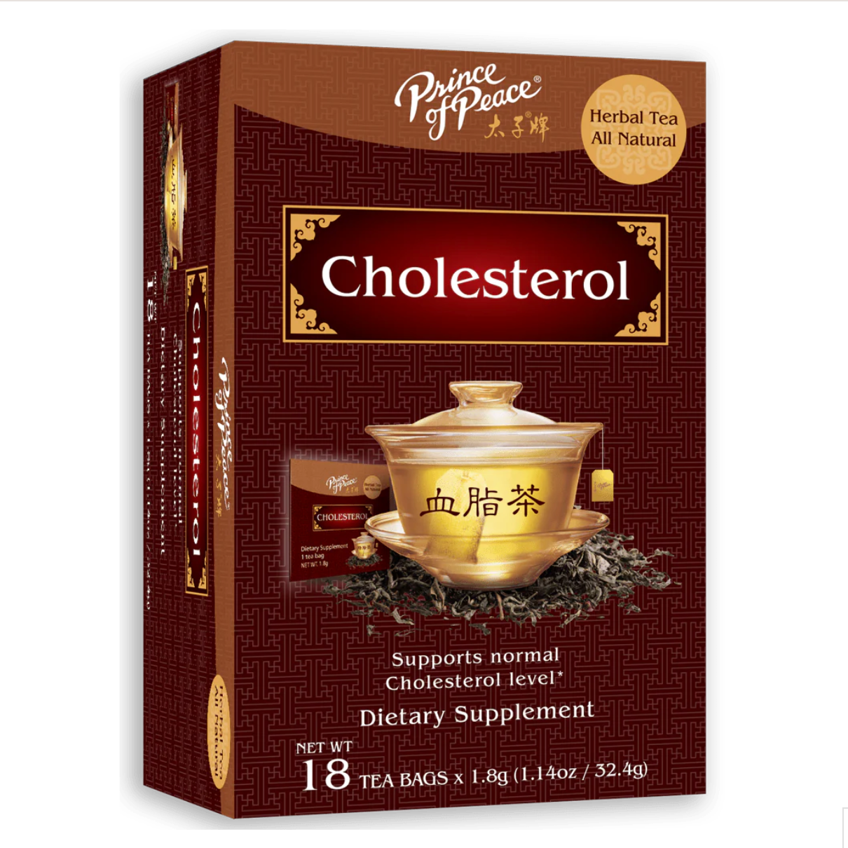 Prince of Peace Cholesterol Tea, 18 tea bags 1 hộp
