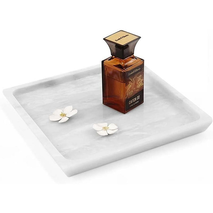 Radicaln Marble Square Tray, 10" White