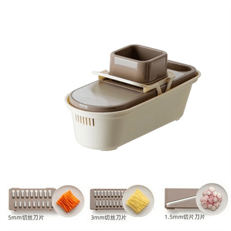 304多篮切菜器刨丝器6刀单篮不锈钢款 咖色 1 份