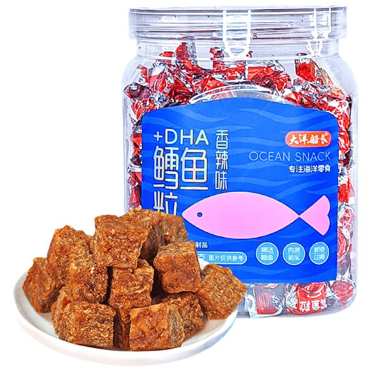 大洋船长即食香辣鳕鱼粒 休闲食品海鲜海味零食小吃 160 克