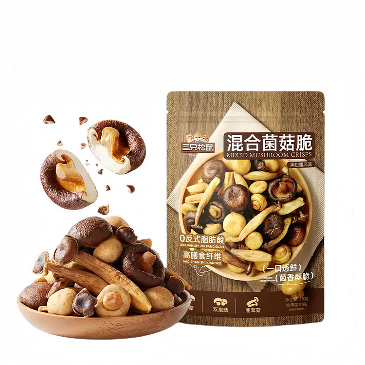 Three Squirrels Black Truffle Mushroom Crisps 130g 130 g