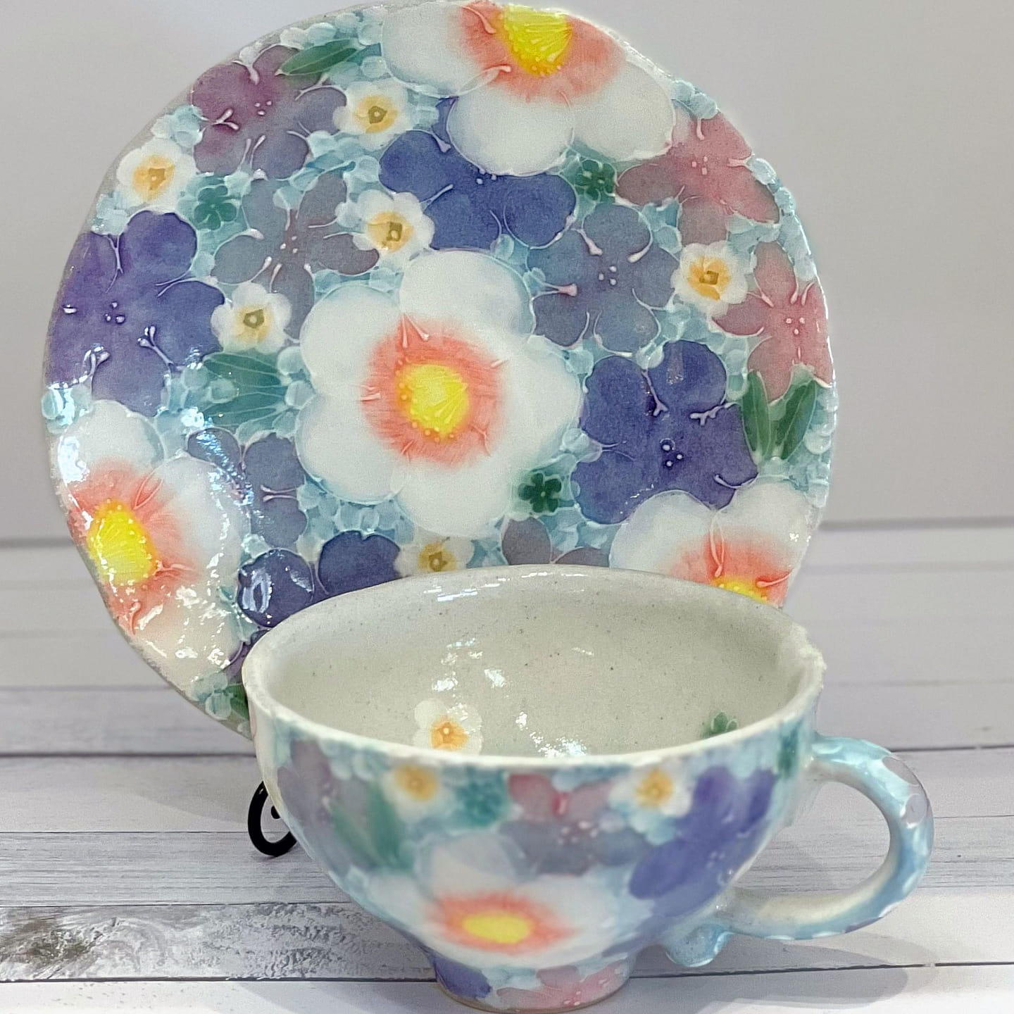 Yuzuriha Flower coffee cup set Safflower(Gift box) 1 each