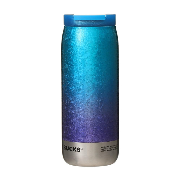星巴克 罐形不锈钢瓶 渐变蓝色裂纹 355ml