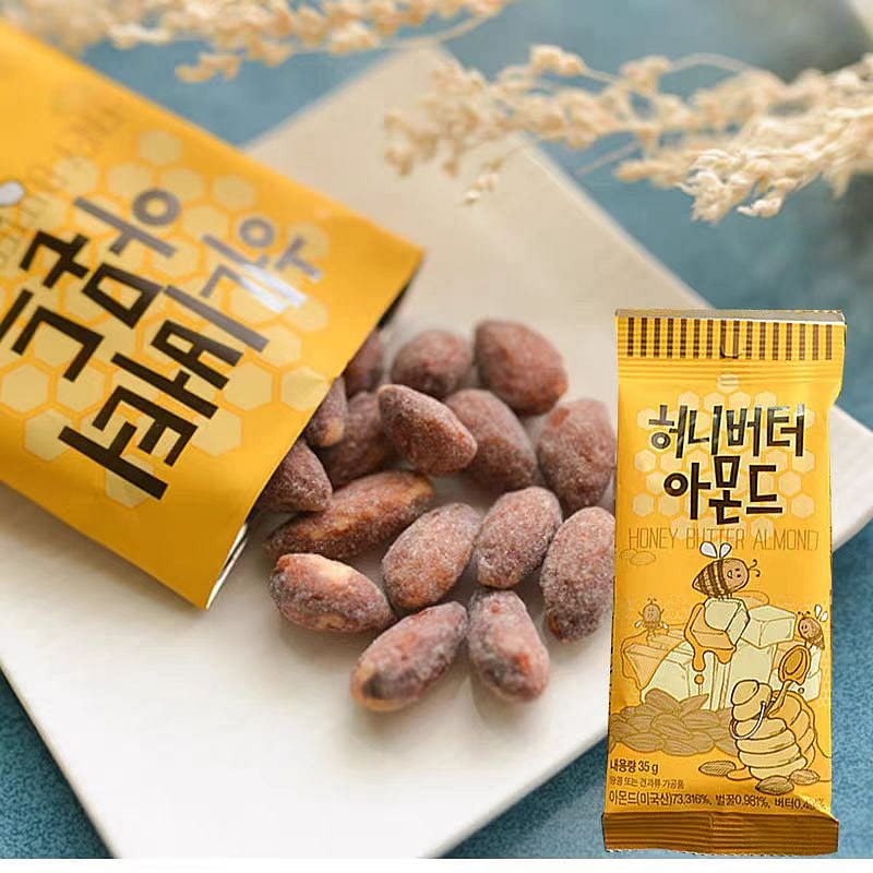 韩国进口杏仁汤姆农场蜂蜜黄油扁桃仁35g坚果零食 35 克