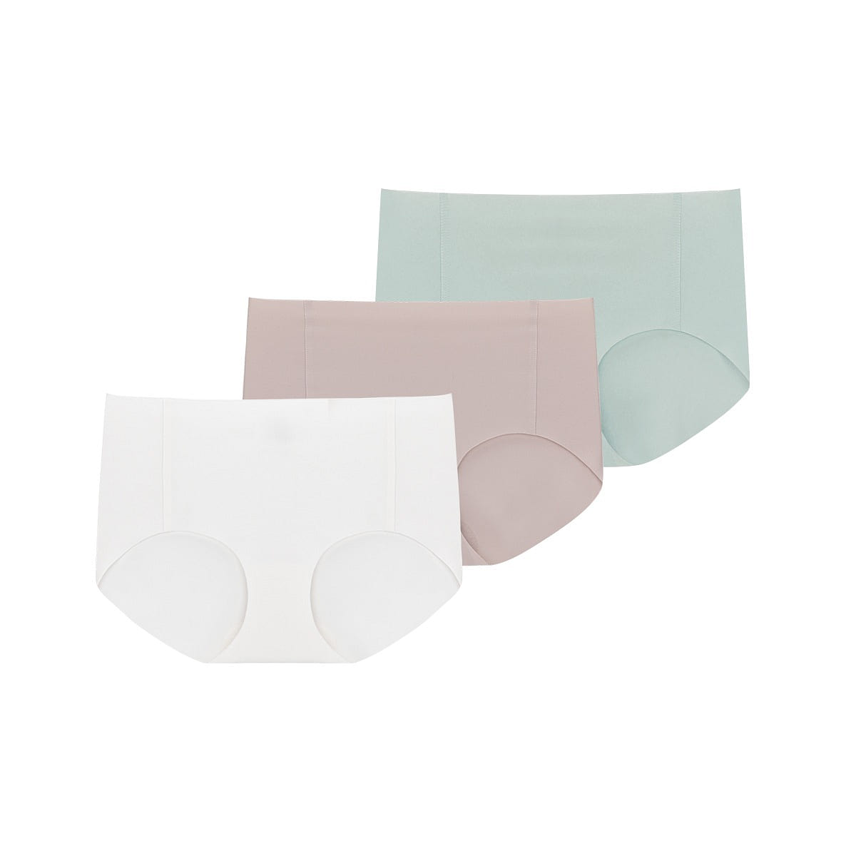 ubras Traceless One Size Mid-WaistCotton Women panties 3 Pack（White+Pink+Light） 1 each