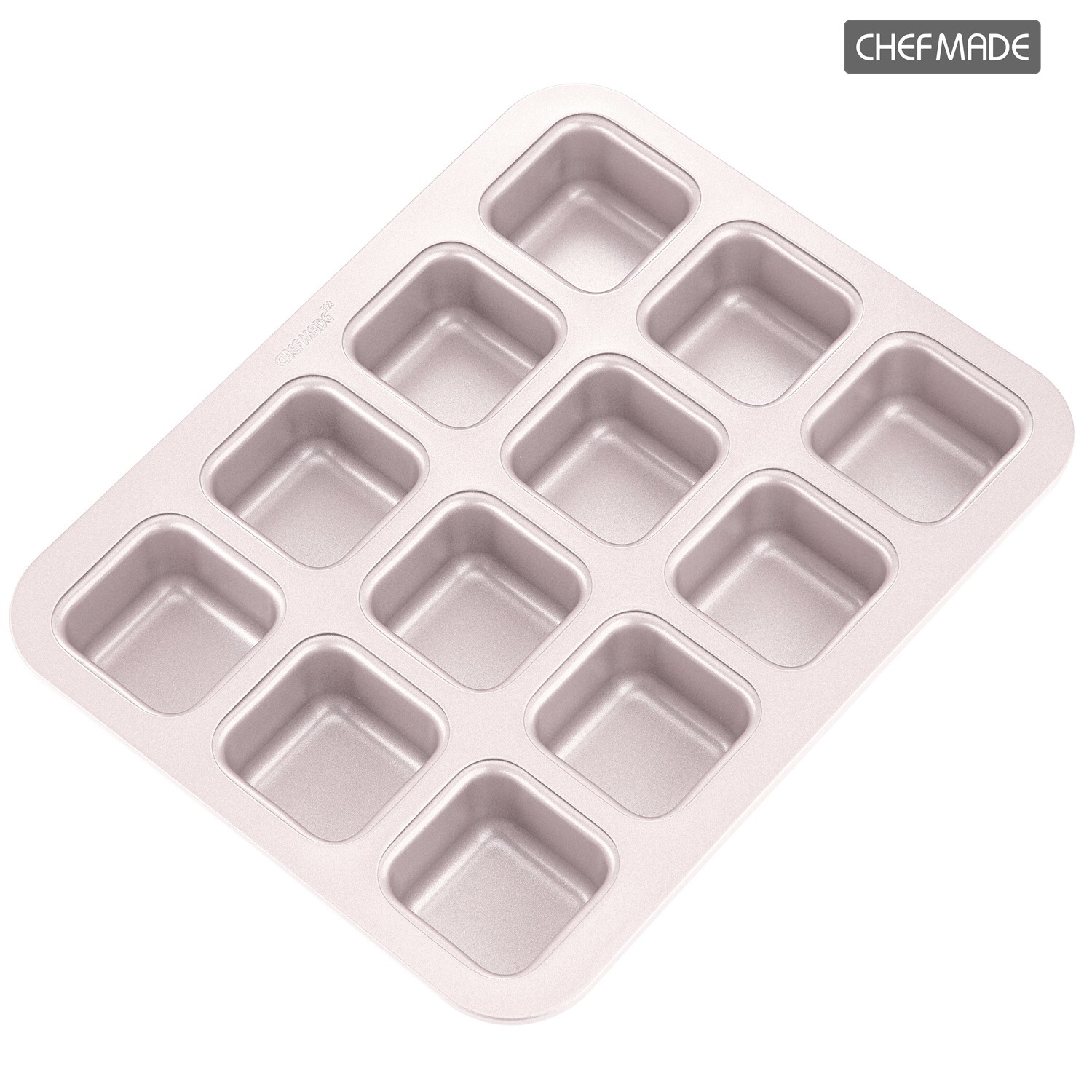 CHEFMADE Brownie Cake Pan,12-Cavity Non-Stick Square Muffin Pan Blondie Bakeware 1 個