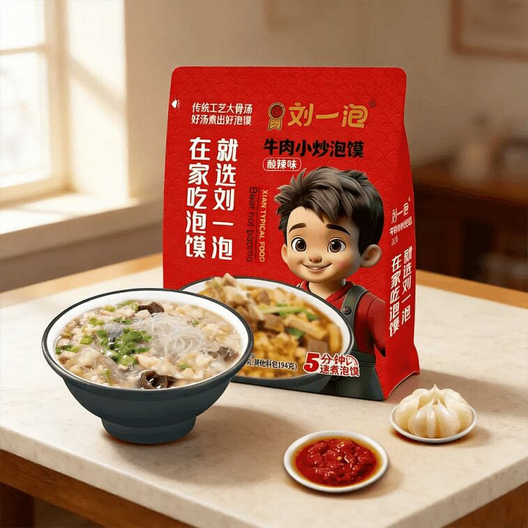 刘一泡 全新牛肉泡馍 465g 465 克
