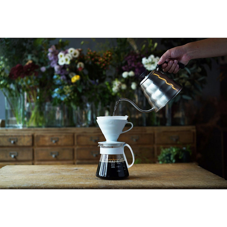 HARIO V60 Ceramic Pour Over Coffee 02 Set White 1 each