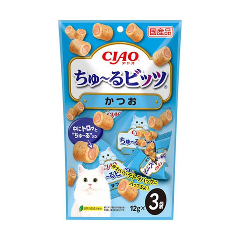 CIAO Cat Treats Bonito Flavor 12g*3 packs 1 each