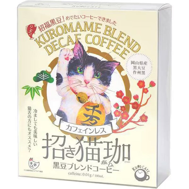 关于招财猫无咖啡因黑豆混合咖啡,5包 1 份