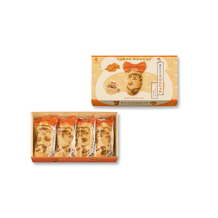 Tokyo Banana Ponchame Caramel Banana Cake 4Pieces 4 count