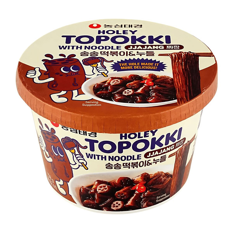 [Nongshim] Holey Topokki Cup Jjajang Flavor-4.52oz 1 each