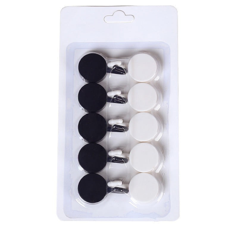 Wall Small Hooks, No-Drill Traceless Hooks, Hooks for Keys-Black+ White 1 each