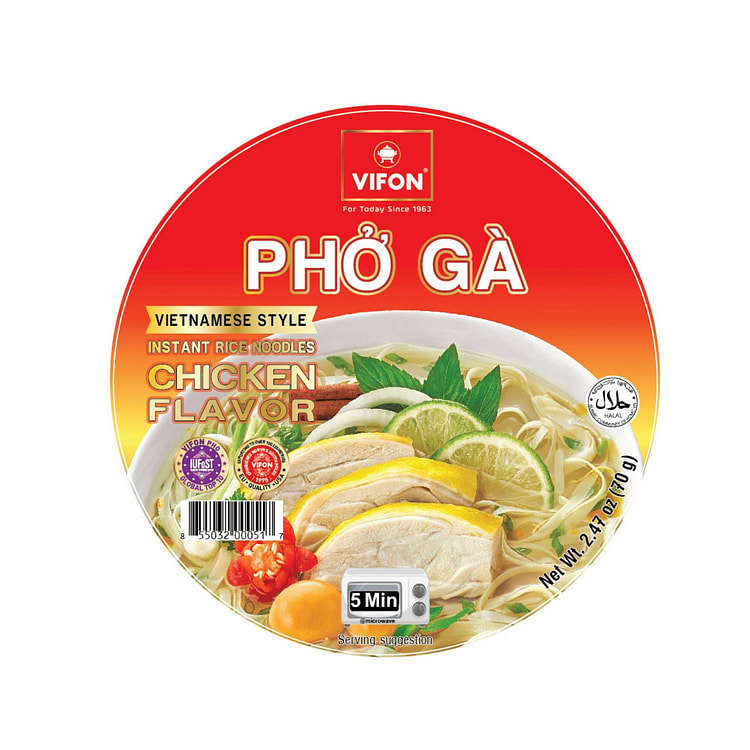VIFON 鸡肉风味河粉碗 6碗 2.47 盎司