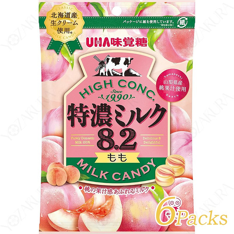 UHA Rich Milk 8.2 Yamanashi White Peach 70g * 6P