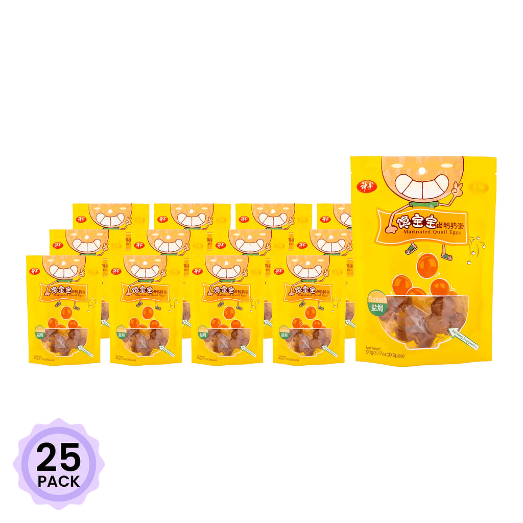 ShenDan Marinated Quail Eggs, Salted Flavor 90 g*25 pack