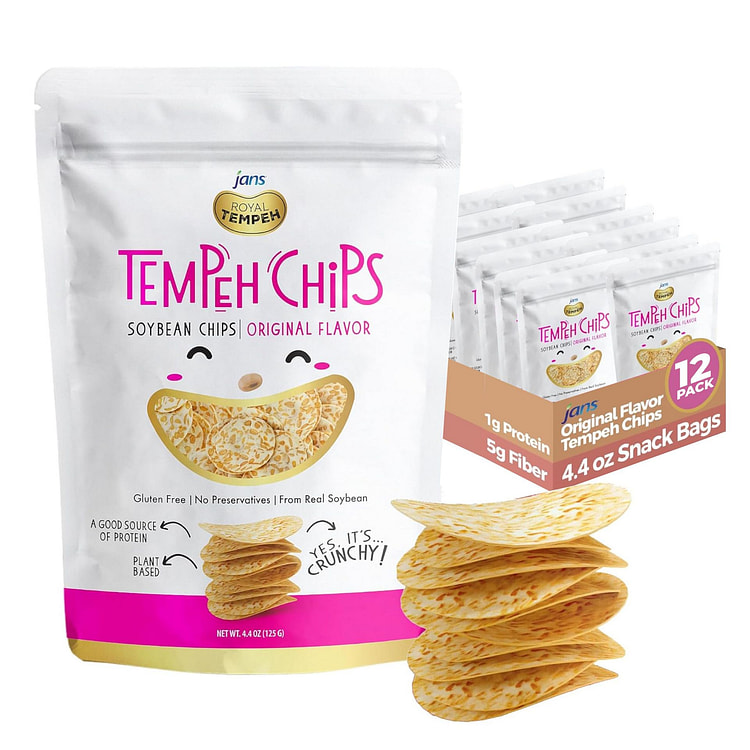 Jans - Chips tempeh, 125g, Hộp 12 gói 4.4 oz*12 gói