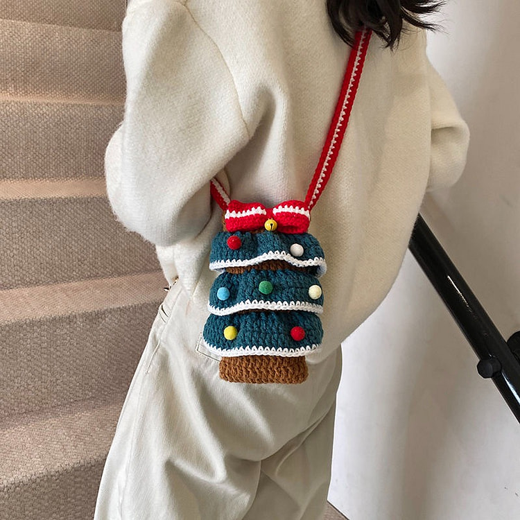 圣诞树针织毛线编织包包 1 份