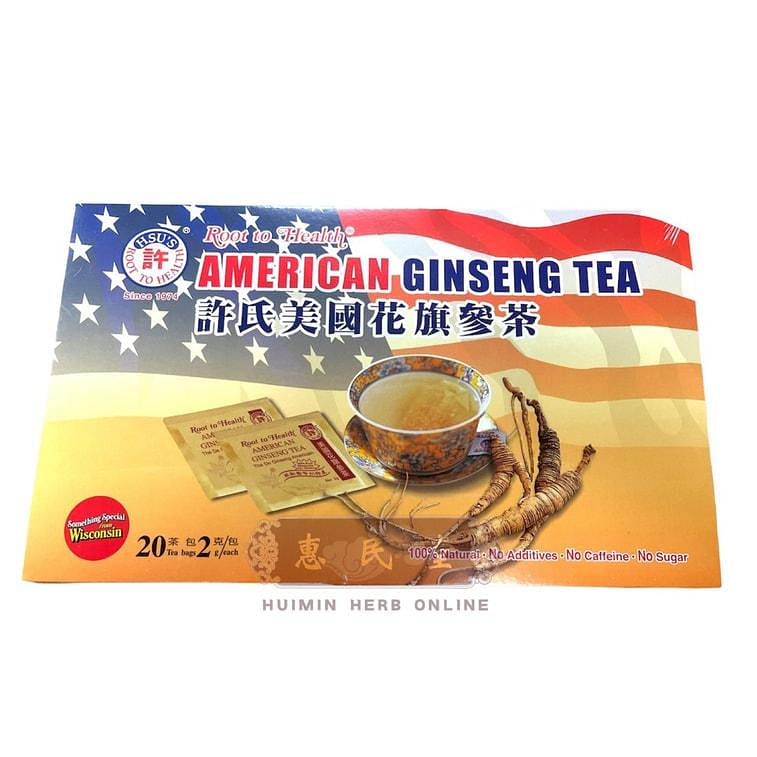 Hsu's Root to Health American Ginseng Tea 60 Tea Bags 120g (20*3) 1 box