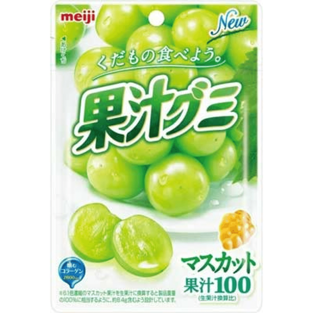 Meiji Fruit juice gummy unshu muscat 54g x 1 bag 1 count