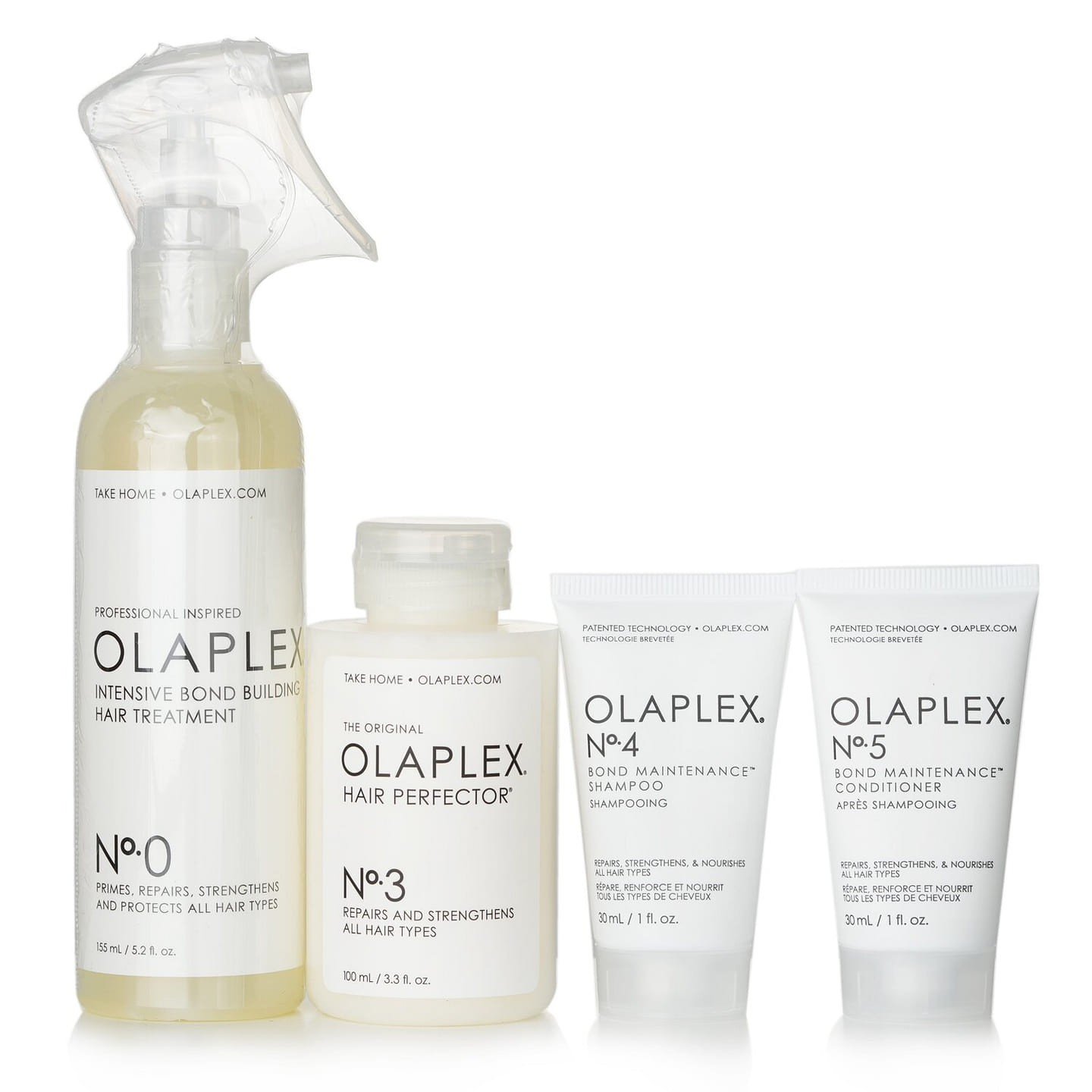 Olaplex Best Bond Builder Pack: Intensive Bond Building Hair Treatment + Perfector + Bond Maintenance Shampoo + Conditioner 4 bottle