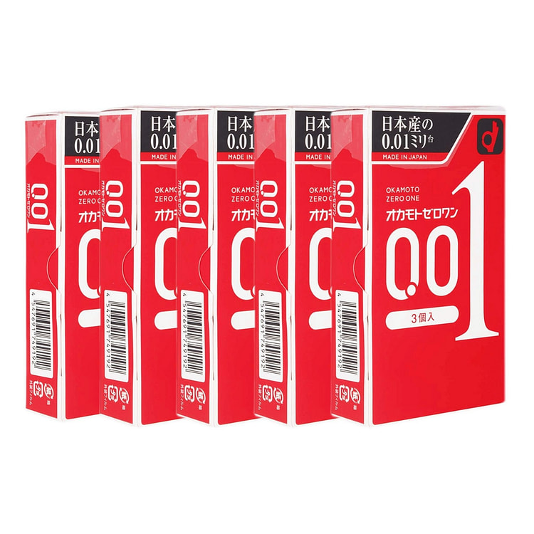 OKAMOTO冈本001超薄避孕套3个装 五盒组