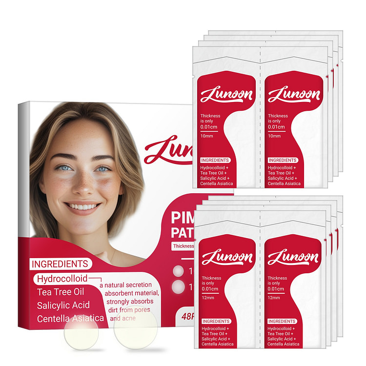 透明圓形痘痘貼附痘痘擠壓器，48片裝 1 份