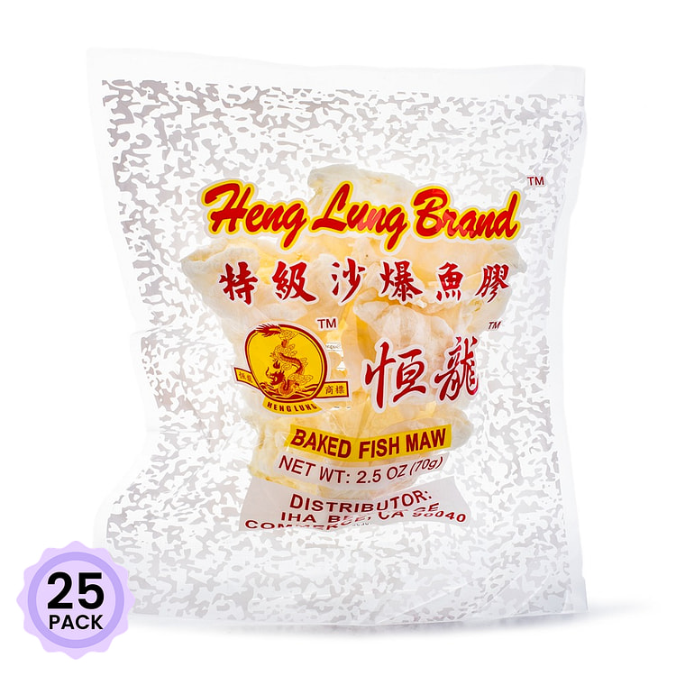 Heng Lung Brand 特级沙爆鱼胶 2.5 盎司*25 包