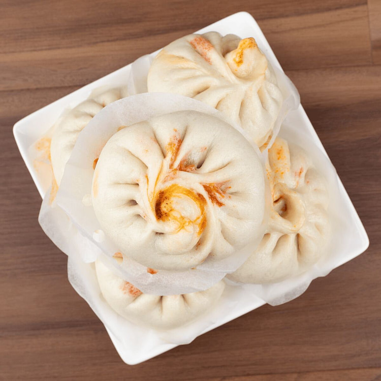 Hand-made Spicy Green Pepper & Eggplant Buns 5pcs 1 each