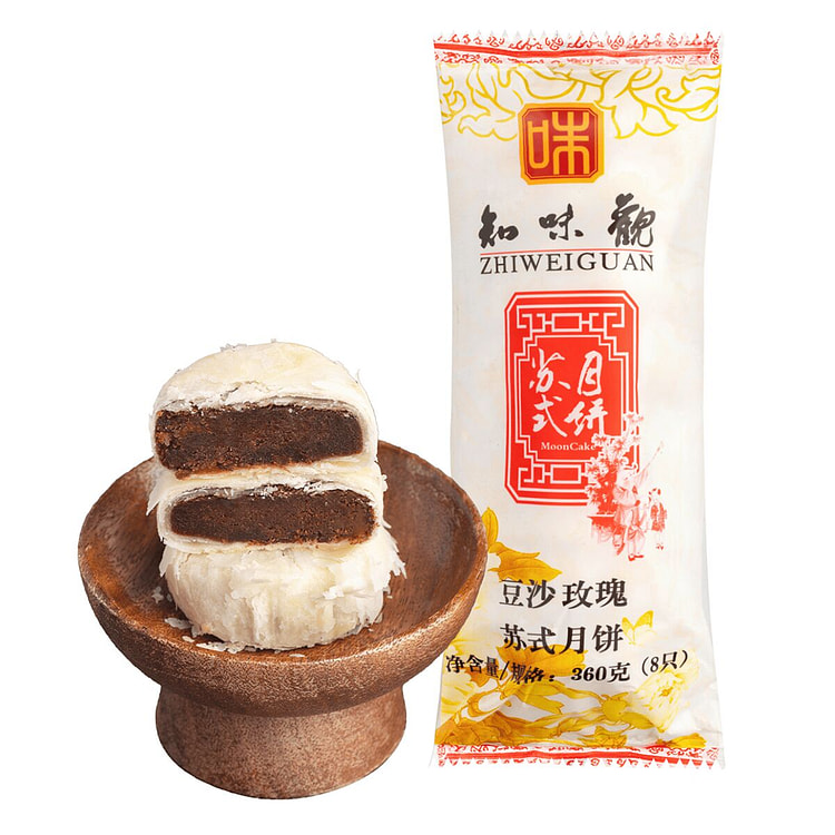 Zhiweiguan Rose and Bean Paste Su-Style Moon Cake 45 g*8 counts