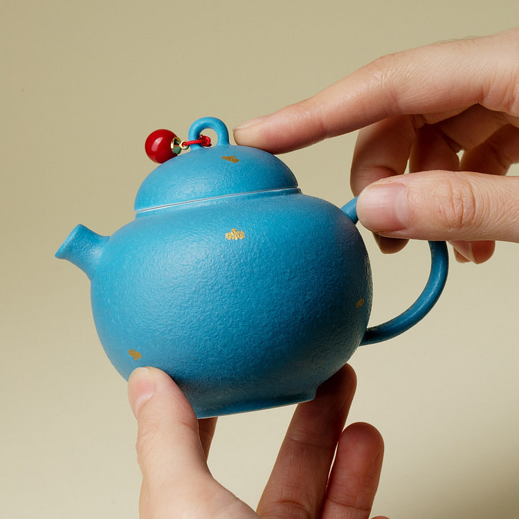 Shuke Chinese Ceramic Teapot Hand Painted Blue 1 each