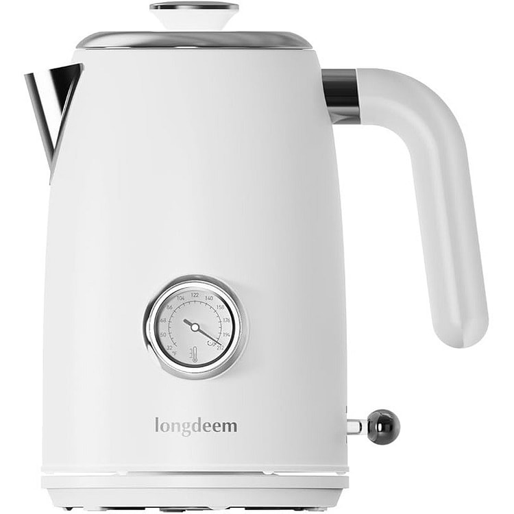 1L Small Electric Kettles Stainless Steel, White