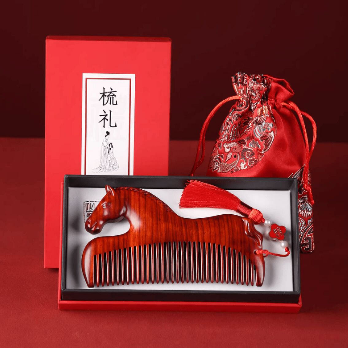 Horse Year Zodiac Birthday New Year Comb Gift Box 1 each