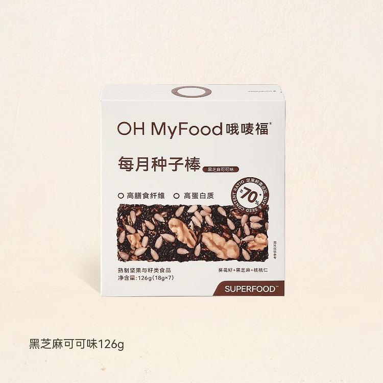 ohmyfood种子循环饼干黑芝麻可可味 126 克