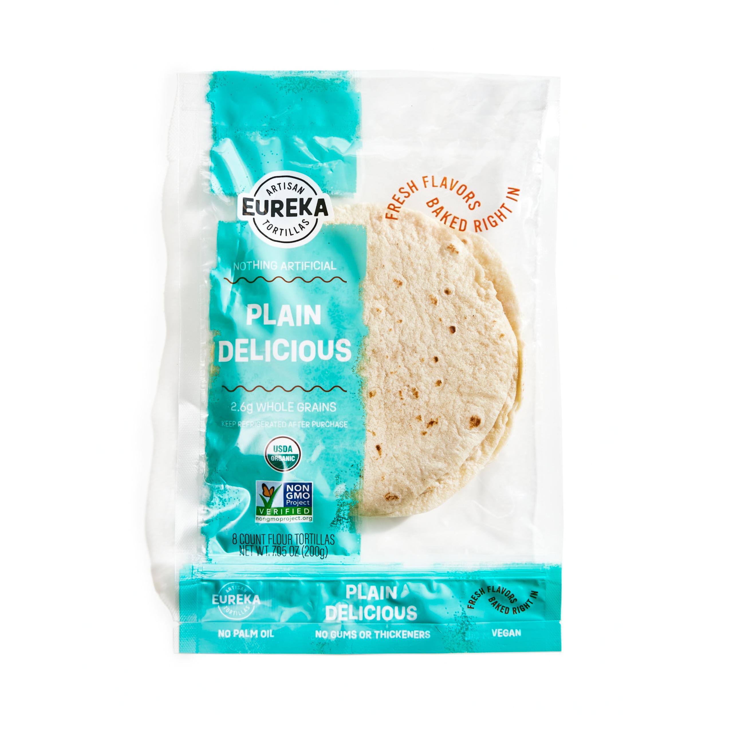 Eureka Tortilla Plain Delicious Organic Wheat Flour Tortillas 6'' - Tacos 7.05 oz