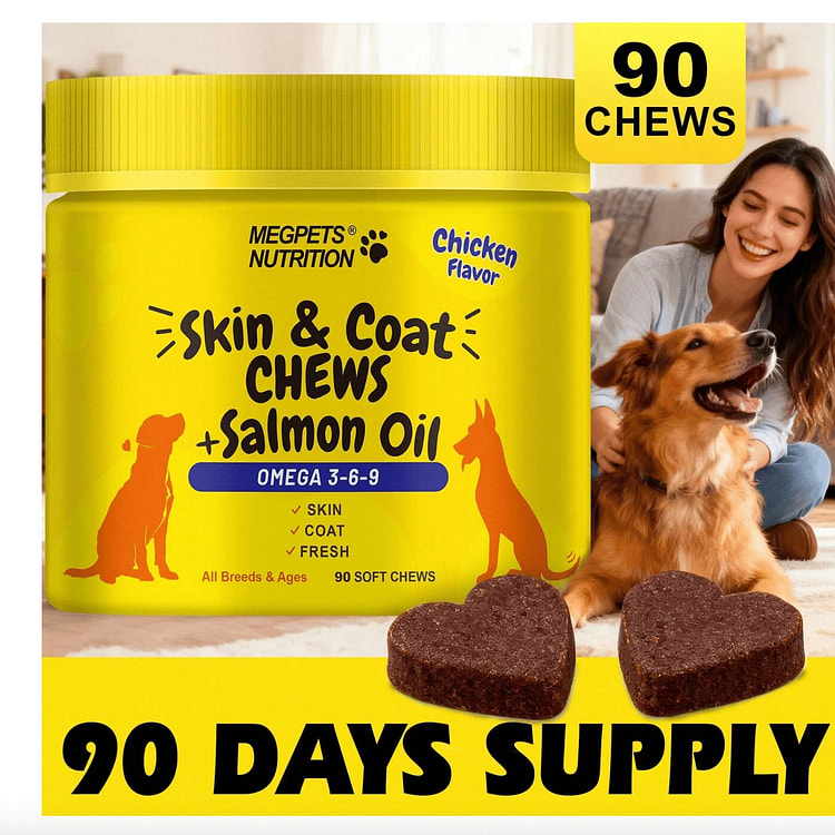 MEGNETA [90 Days Supply] Omega 3 Dog Chews, 90 Cou 1 pack
